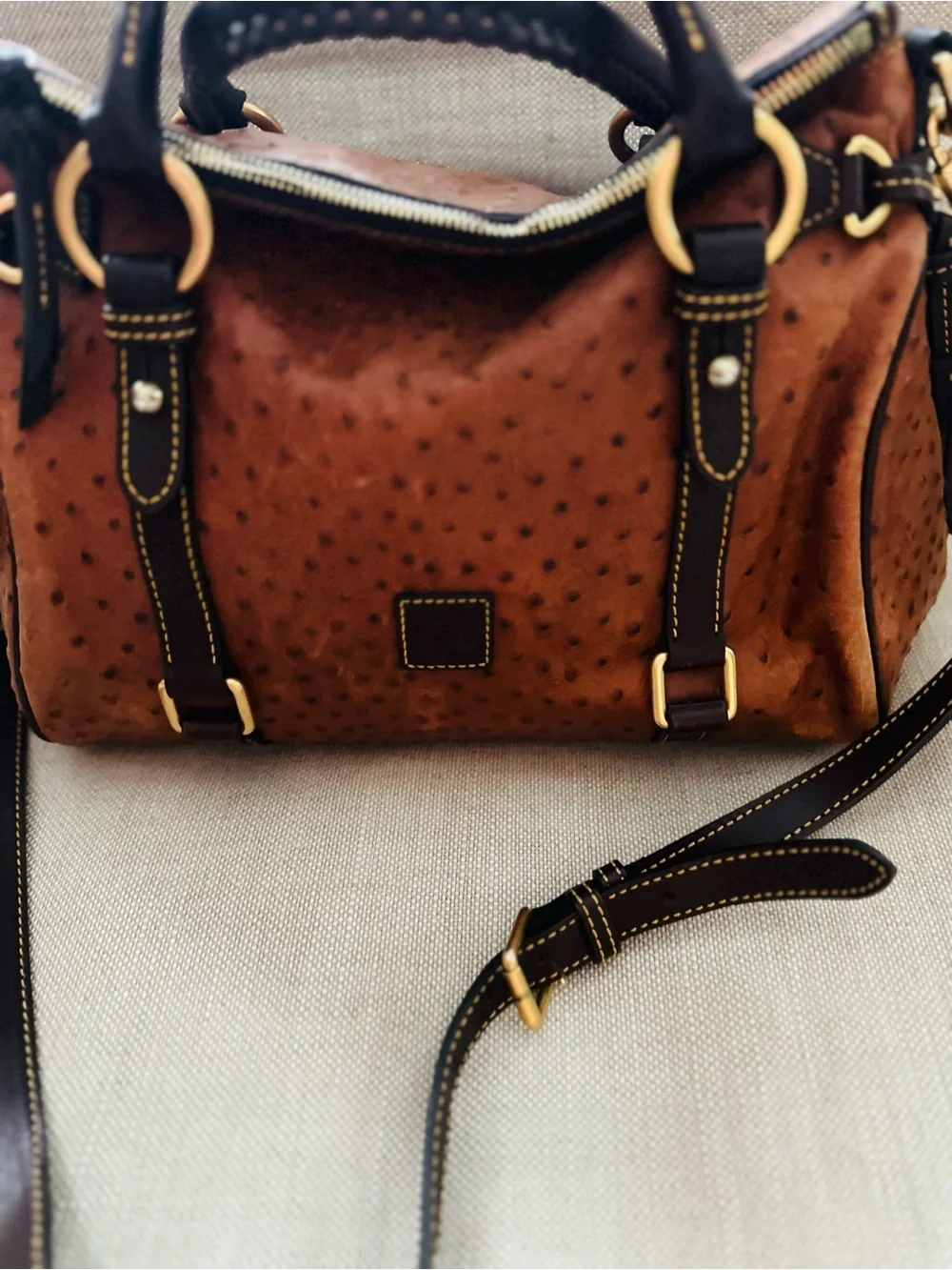 Dooney & Bourke Y2K Ostrich Satchel Handbag - Retired